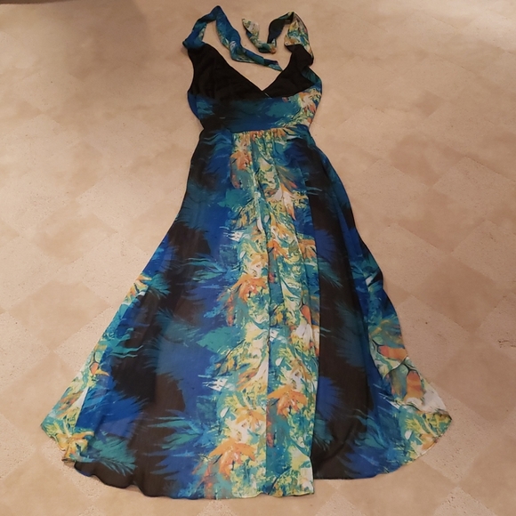 Bebe High Low Tropical Dress, size XS - Picture 5 of 13